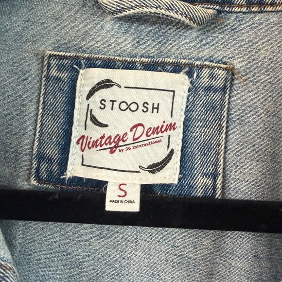 Stoosh Vintage Denim Shirt Jacket Shacket Size Small Acid Wash - Picture 5 of 9